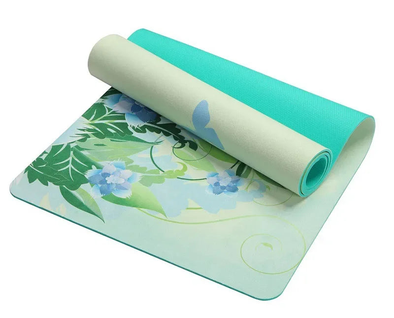 Lotus Pattern Suede Yoga Mat (5.5 MM Non-slip)