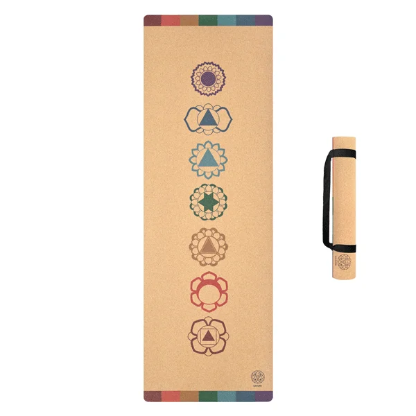 7 Chakras Cork Yoga Mat