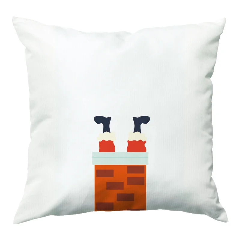 Santa Stuck In A Chimney - Christmas Cushion