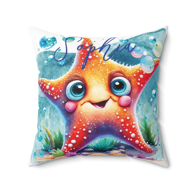 Personalised Polyester Square Cushion, Starfish cushion