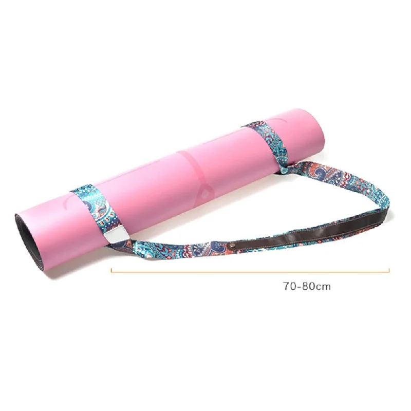 Comfortable Portable Carrier Shoulder Carrying Belt Gym Tool Yoga Mat Strap Print Washable K