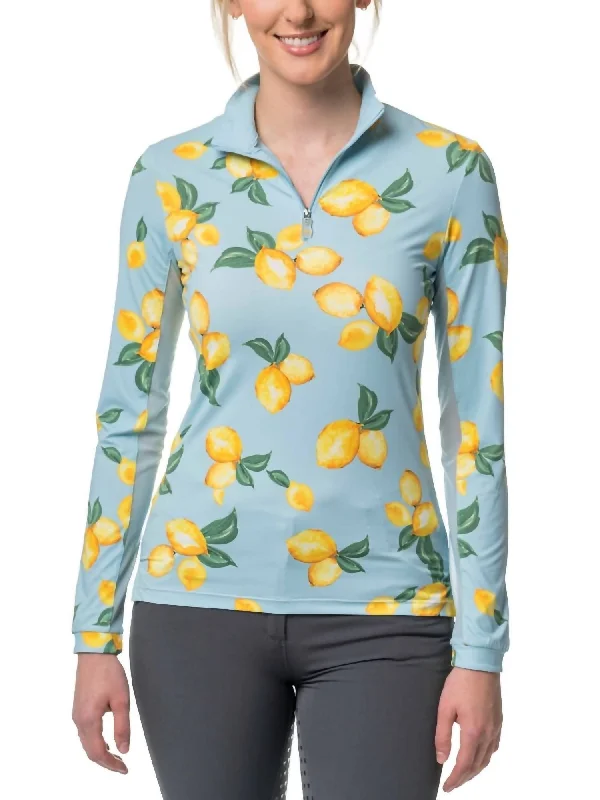 1/4 Zip Long Sleeve Sun Shirt In Capri Lemon