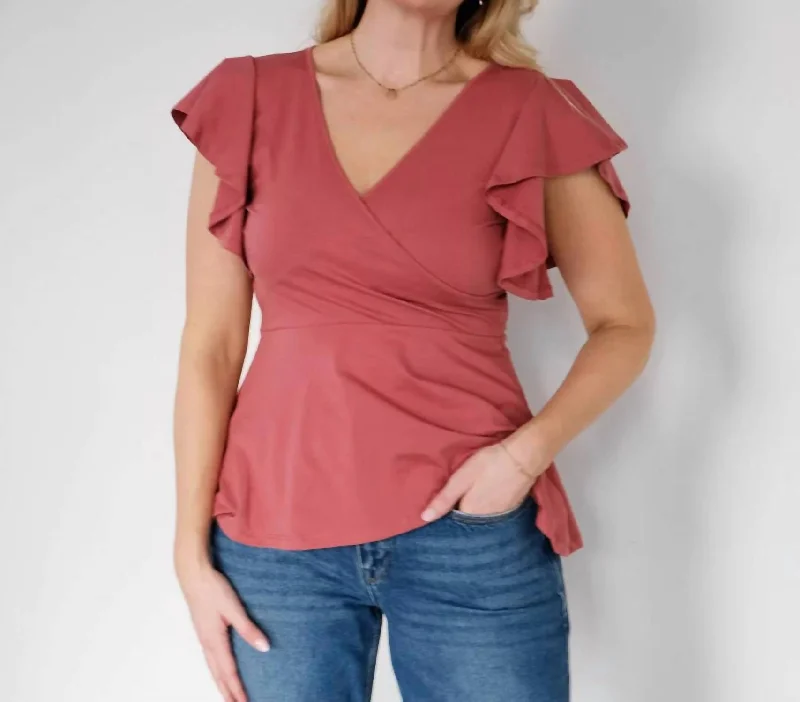 Abigail Top In Withered Rose