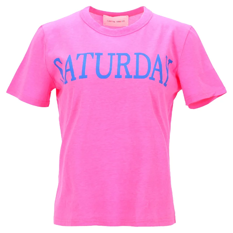 Alberta Ferretti Saturday T-Shirt in Pink Cotton