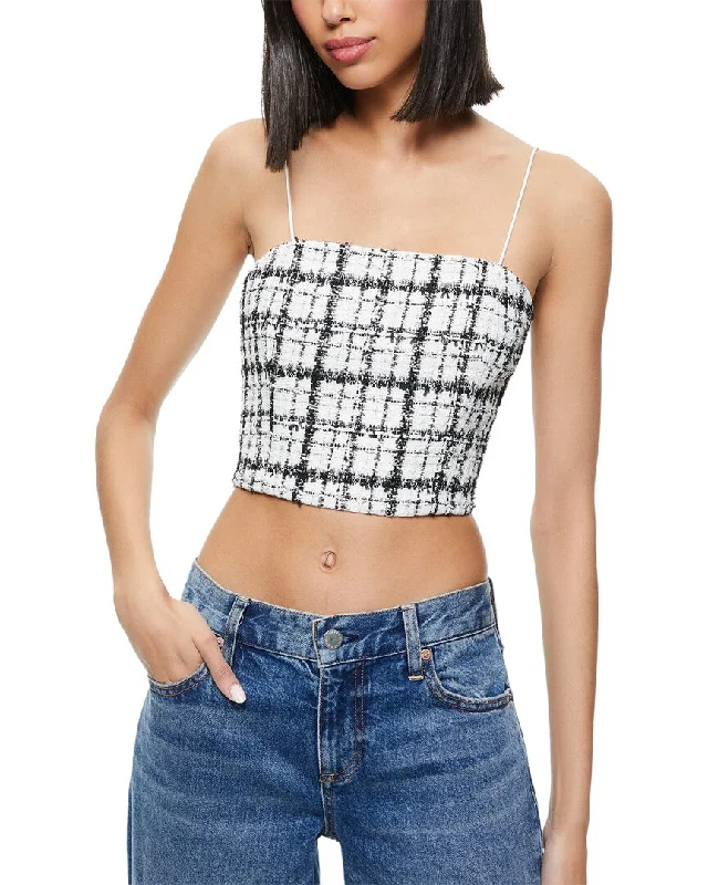 alice + olivia Ceresi Spaghetti Strap Crop Top