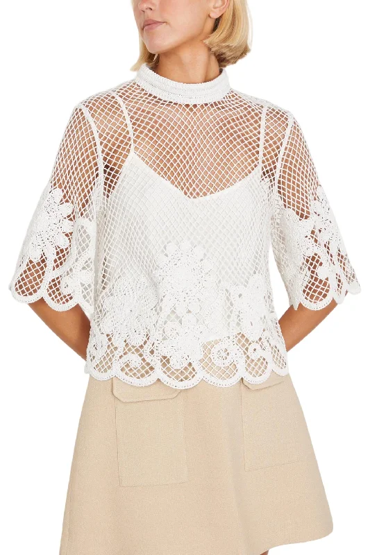 Amaani Lace Tee In White