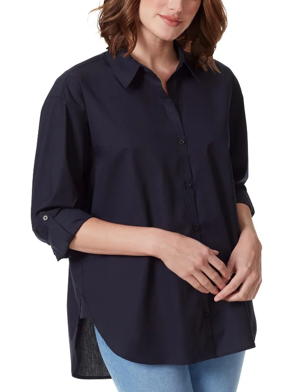 Amanda Shirt Womens Adjustable Sleeves Oversized Blouse