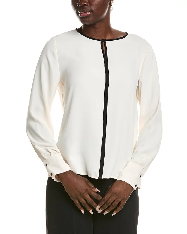 Anne Klein Contrast Trim Top