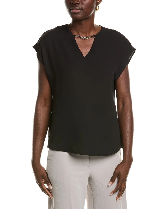 Anne Klein V-Neck Blouse