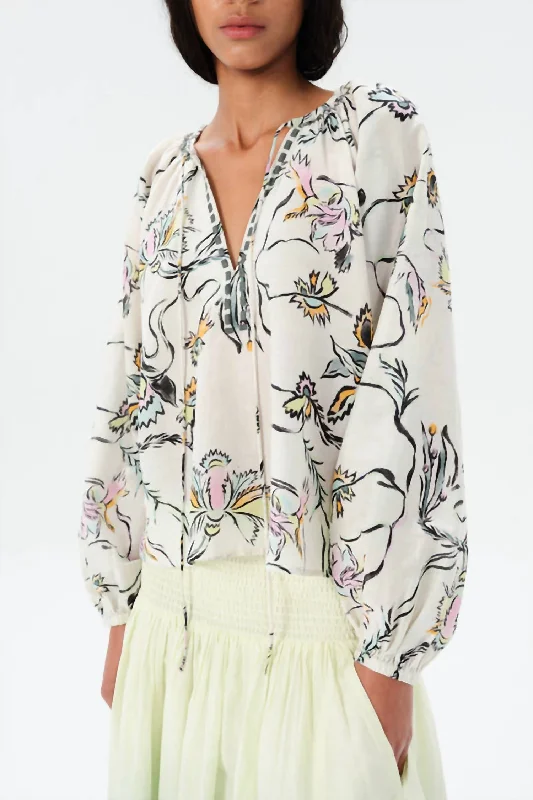 Arce Mila Blouse In Magnolia Bloom