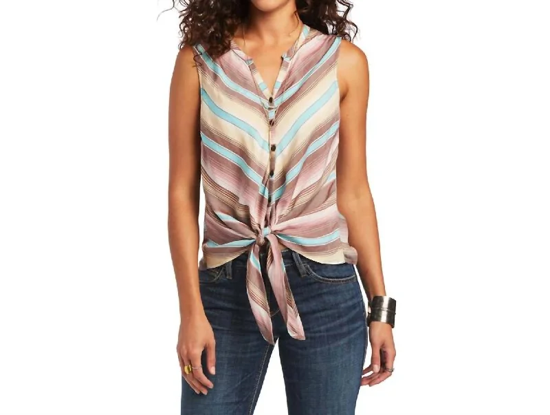 Baja Sleeveless Tank In Serape Stripe