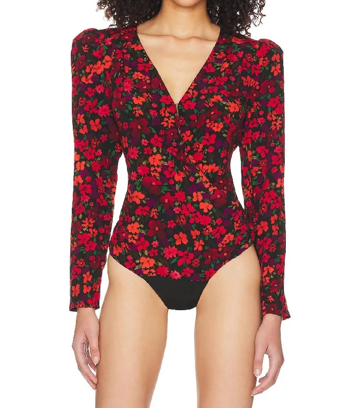 Bartlett Bodysuit In Red Orange