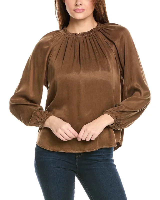 Bella Dahl Raglan Sleeve Shirred Neck Top