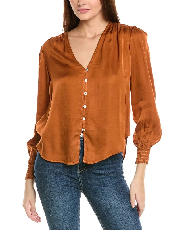 Bella Dahl Smocked Cuff Button Down Shirt