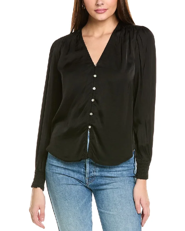 Bella Dahl Smocked Cuff Button Down Shirt