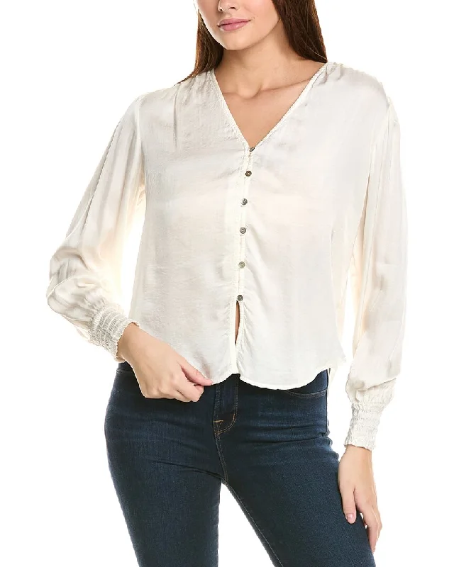 Bella Dahl Smocked Cuff Button Down Shirt