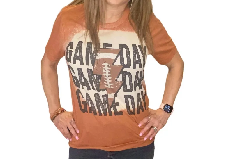 Bleached Football Gameday Tee In Autumn