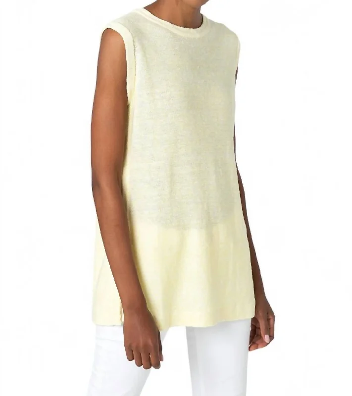 Boatneck Tank Top In Lemon Twist