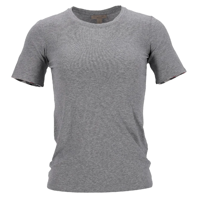 Burberry Crewneck T-Shirt in Grey Cotton