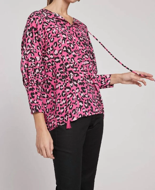 Cassidy Silk Tie Top In Multi