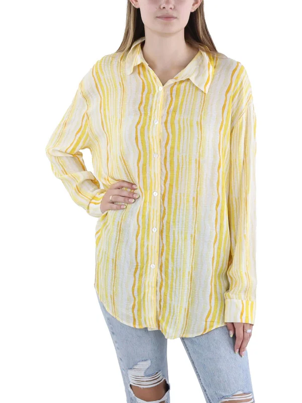 Day IN THE SUN Womens Sunny Long Shirt Button-Down Top