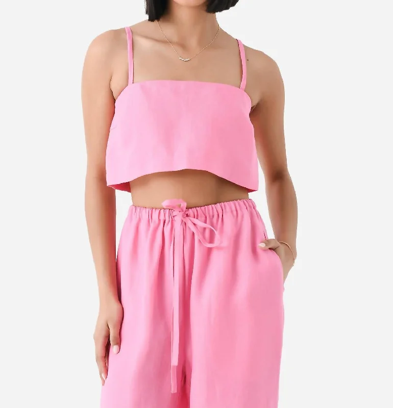 Delphi Bodice Crop Top In Rose