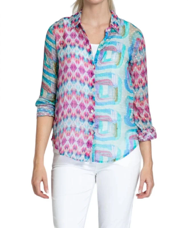 Diamond Square Top In Multi-Colored