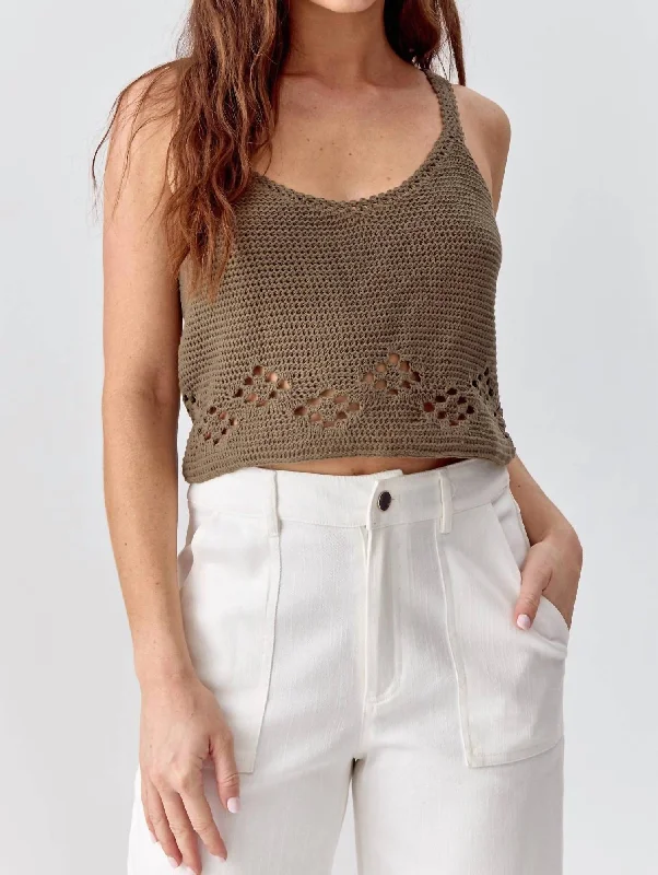 Dixie Crochet Top In Olive