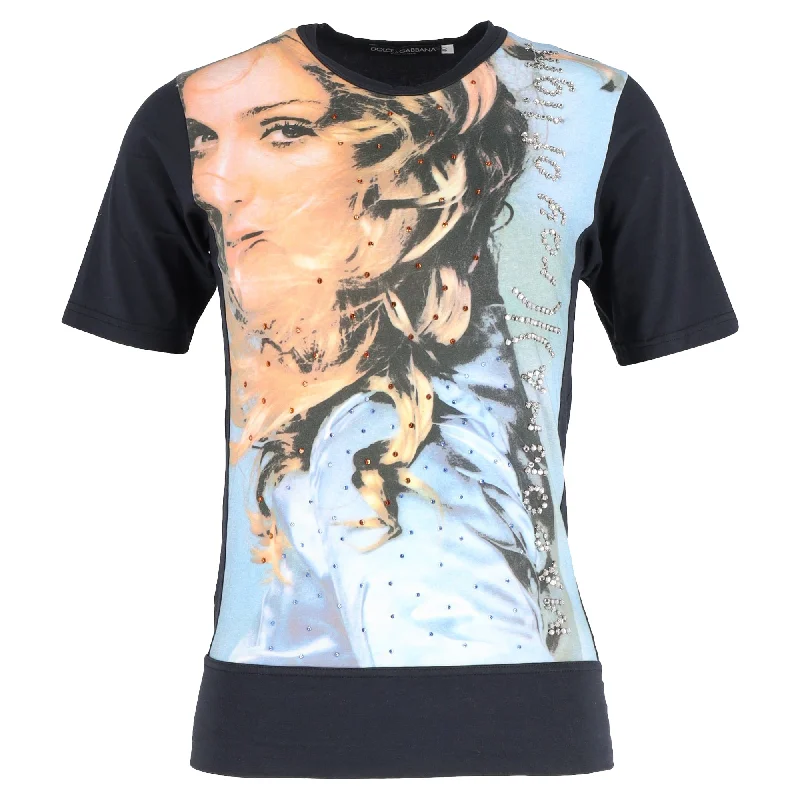 Dolce & Gabbana Iconic S/S 2001 "Madonna Ray Of Light" T-Shirt in Black Cotton