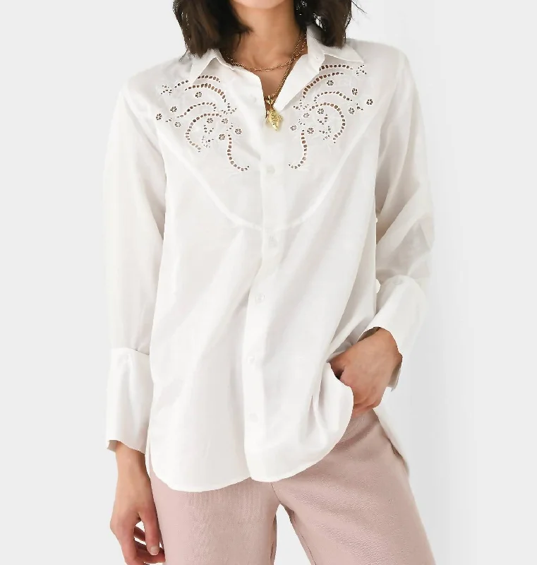 Dree Embroidered Shirt In Optic White