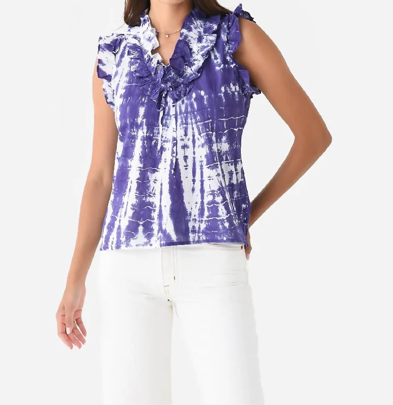 Duke Top In Purple Tie Dye