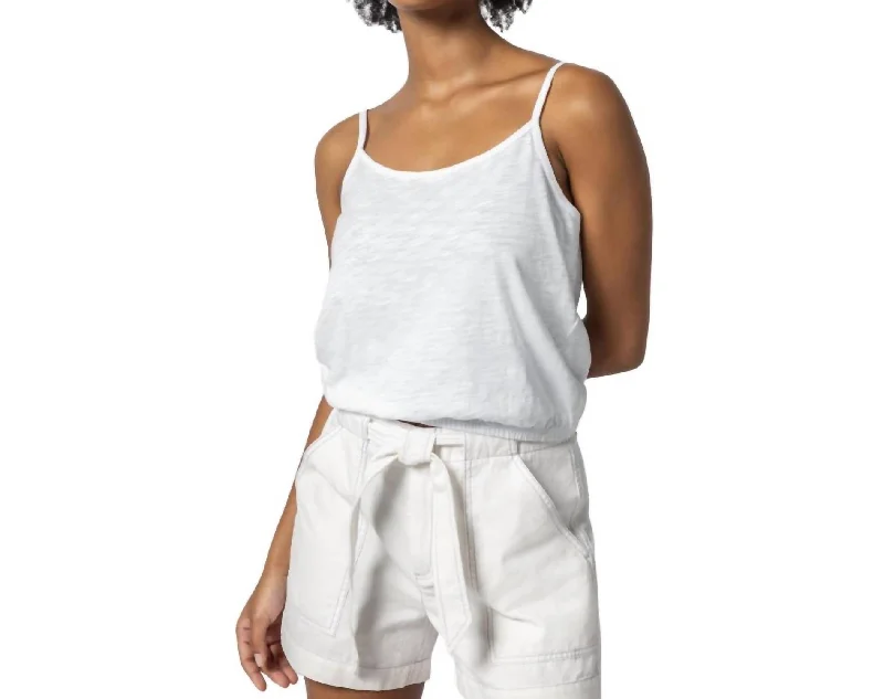 Elastic Hem Camisole In White