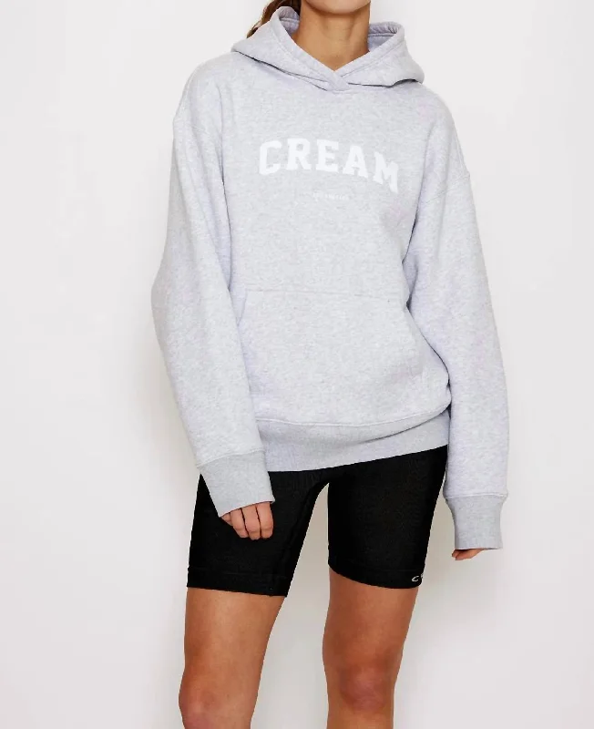 Elliott Cream Hoodie In Heather Light