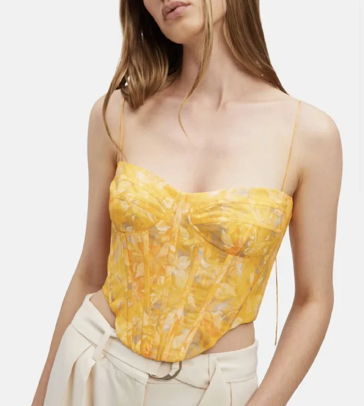 Elsie Corset Top In Sunny Floral