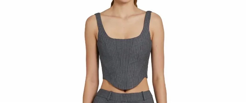 Fisher Corset Top In Pinstripe