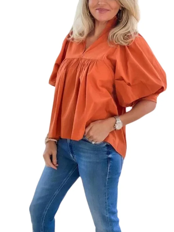 Game Day Top In Burnt Orange