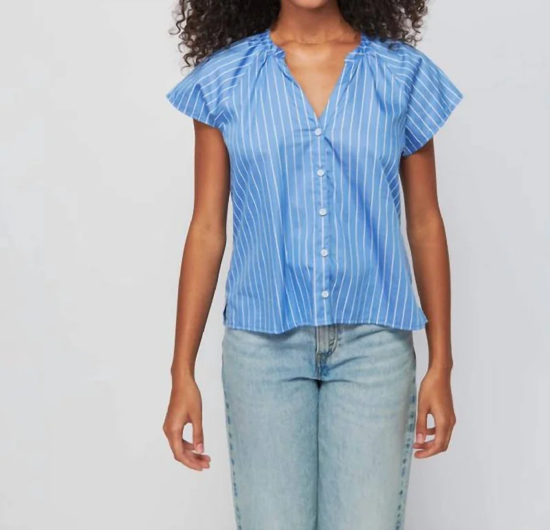 Ginny Girly Easy Blouse In Blue