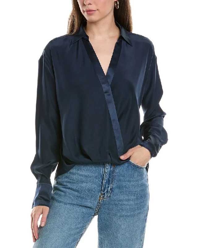 Go> by GoSilk Cross Paths Silk Blouse