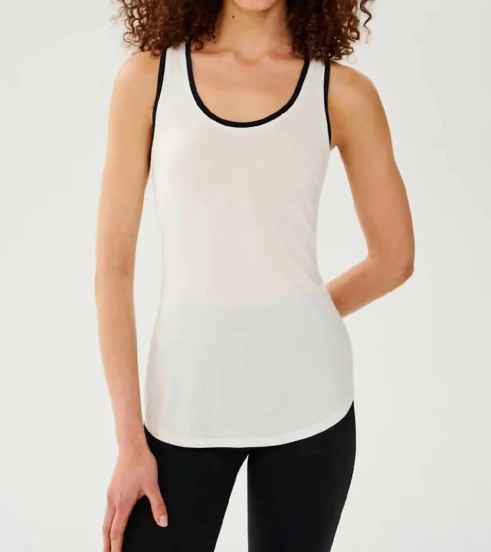 Hana Ringer Tank Top In White