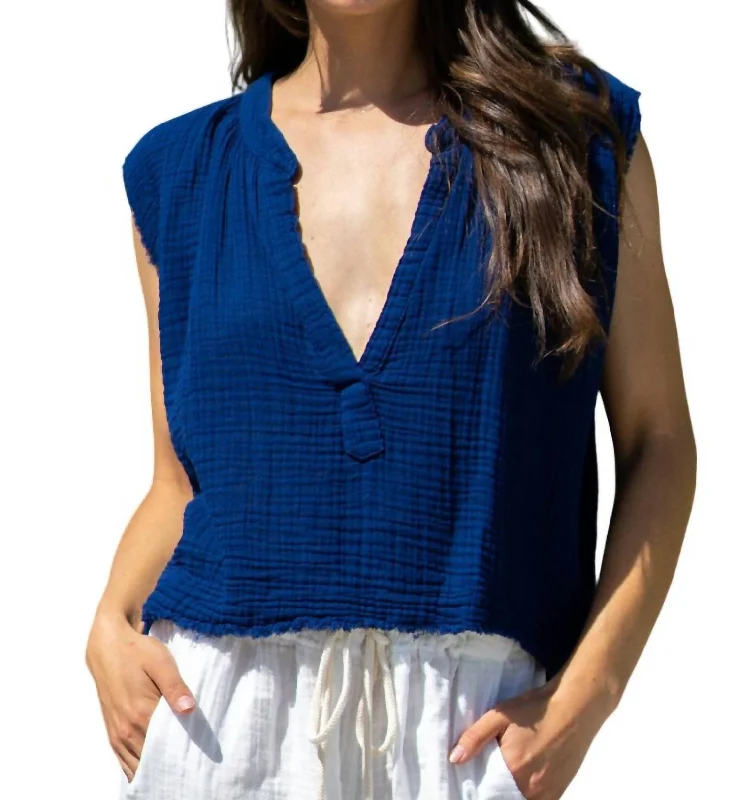 Idyllwild Sleeveless Top In Pacific