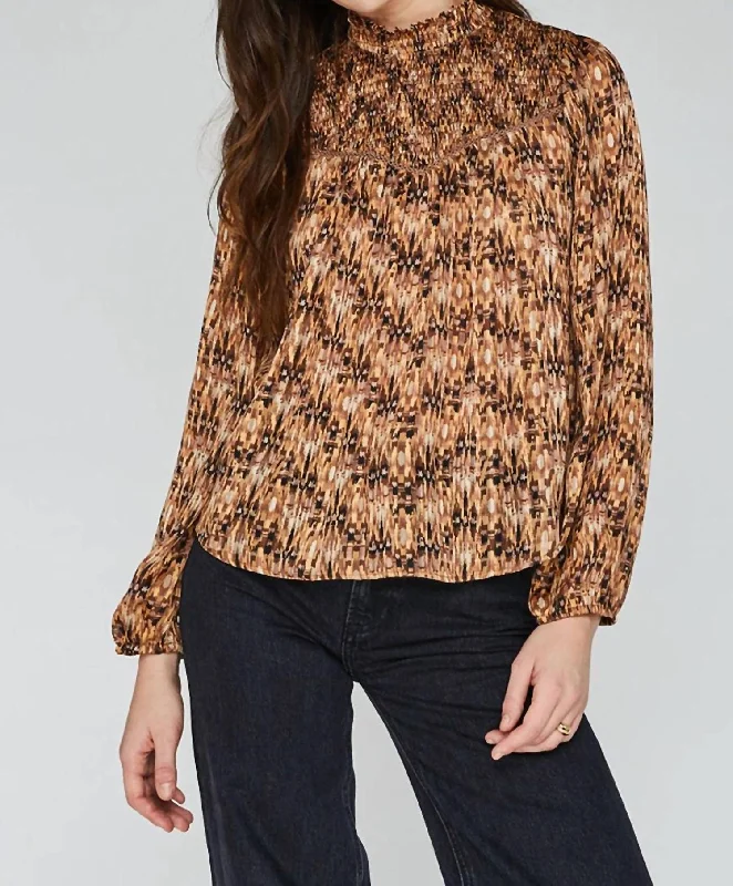 Inez Blouse In Ochre Glimmer