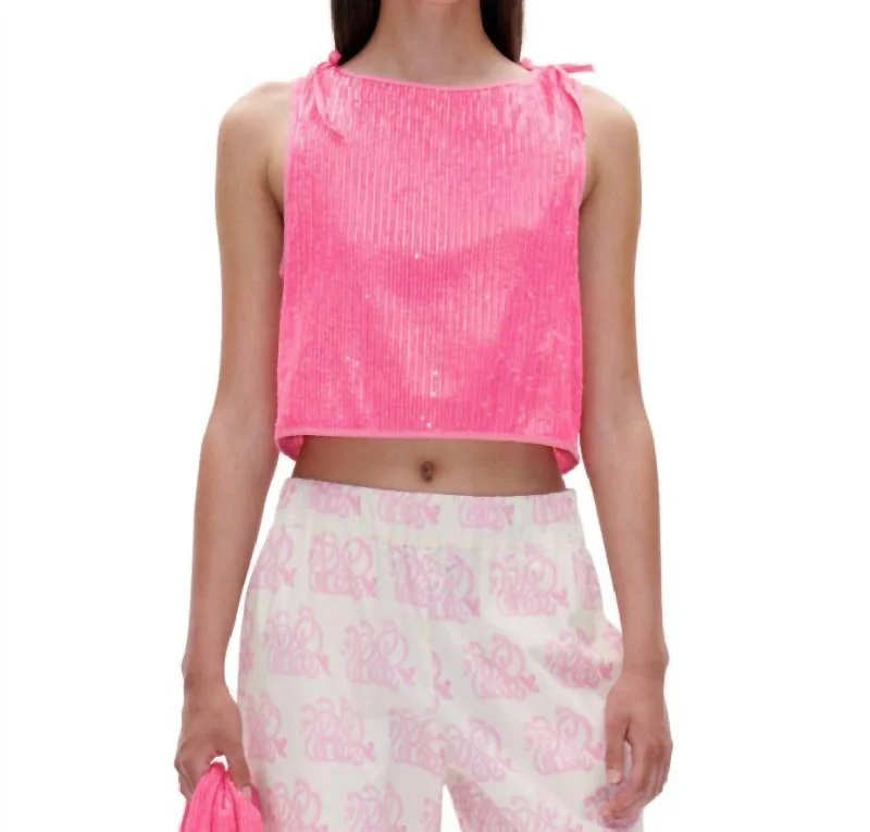 Julia Top In Pink Sequin