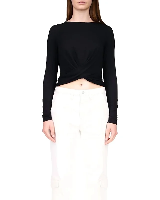 Keep It Sleek Knit Top In Black