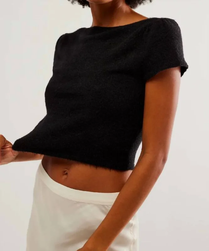 Keep Me Warm Crop Top In Black