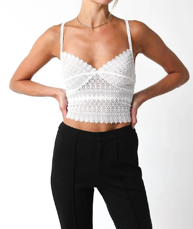 Lace Crop Top In Off White