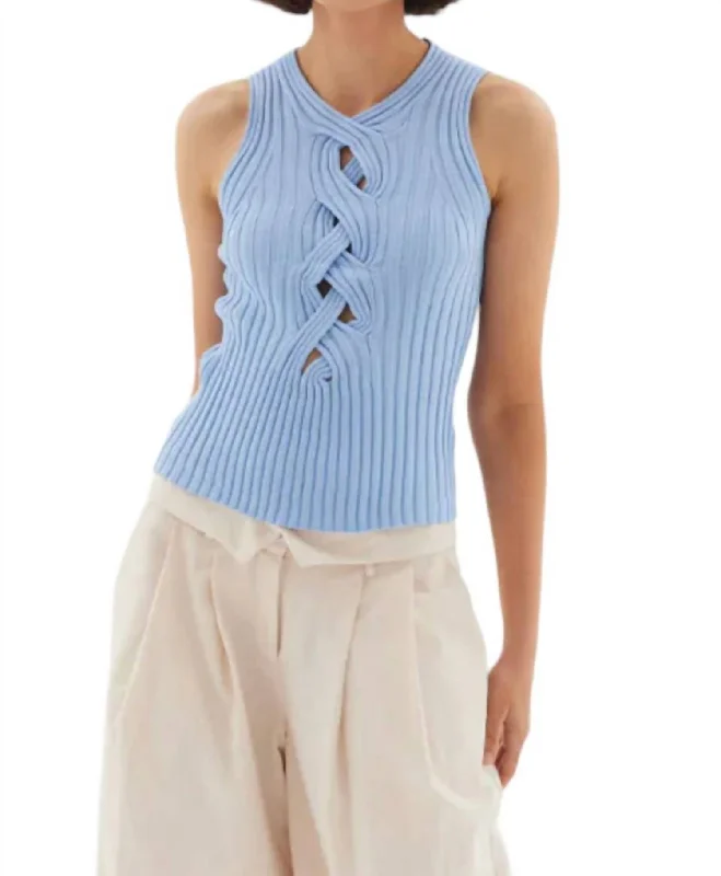 Laced Tank Top In Serene Blue