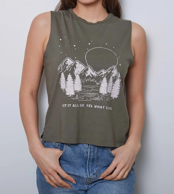 Let It All Go See What Happens Tee In Olive