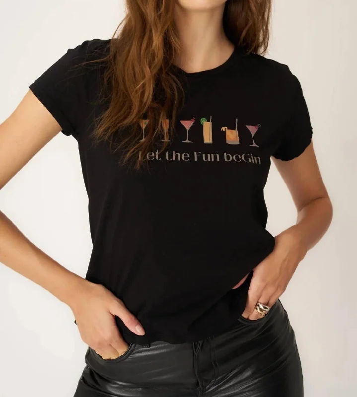 Let The Fun Be Gin Top In Black