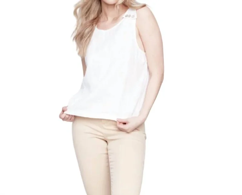 Linen Tank Top In White