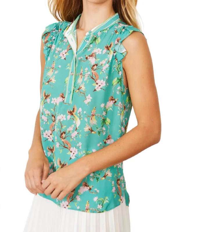 Liz Top In Paradise Birds